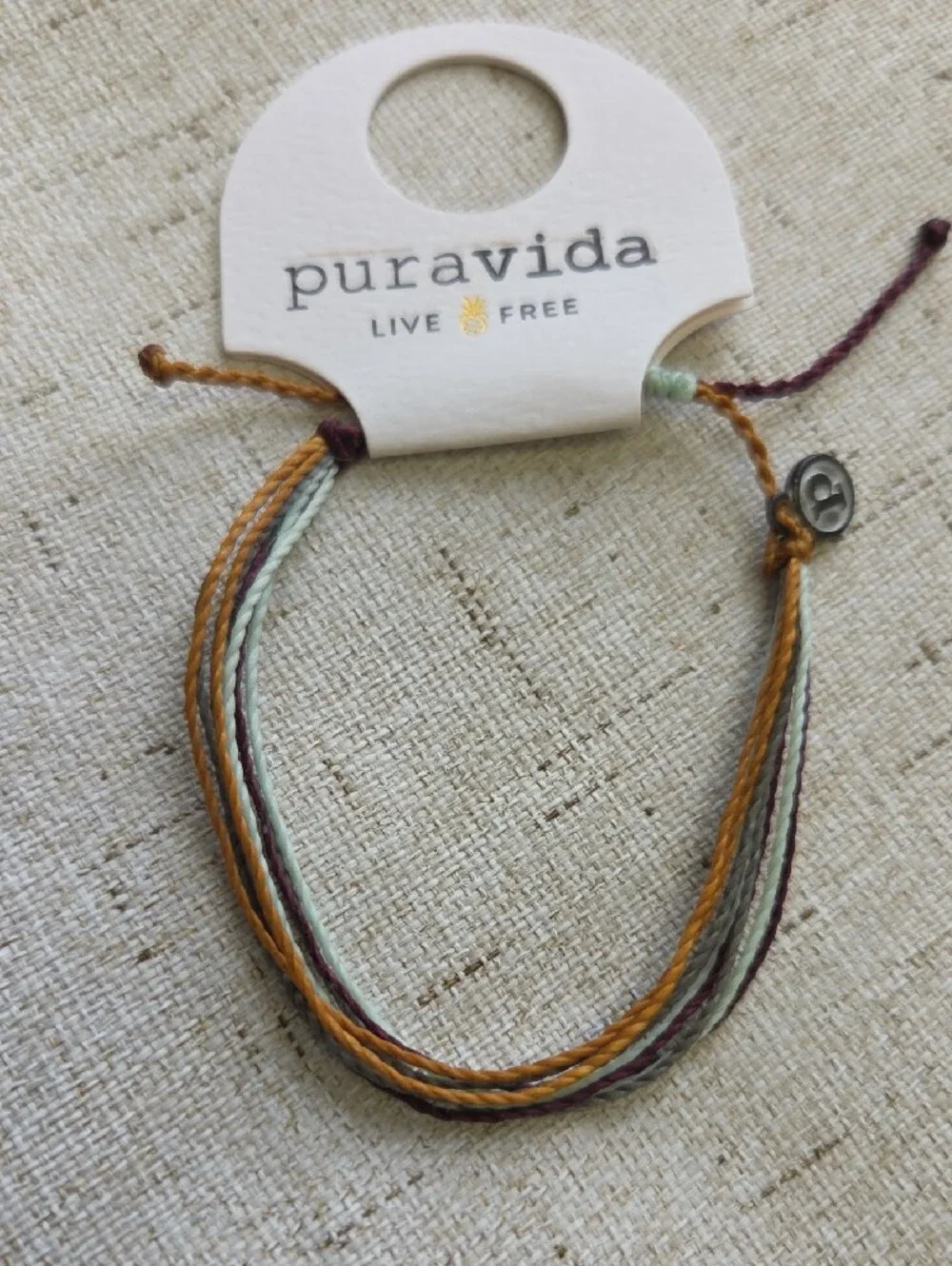 Pura Vida Layered Wax Cord Bracelet in Mustard, Sage & Plum
